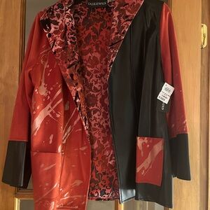 Talk of the Walk Red and Black Artistic Blazer